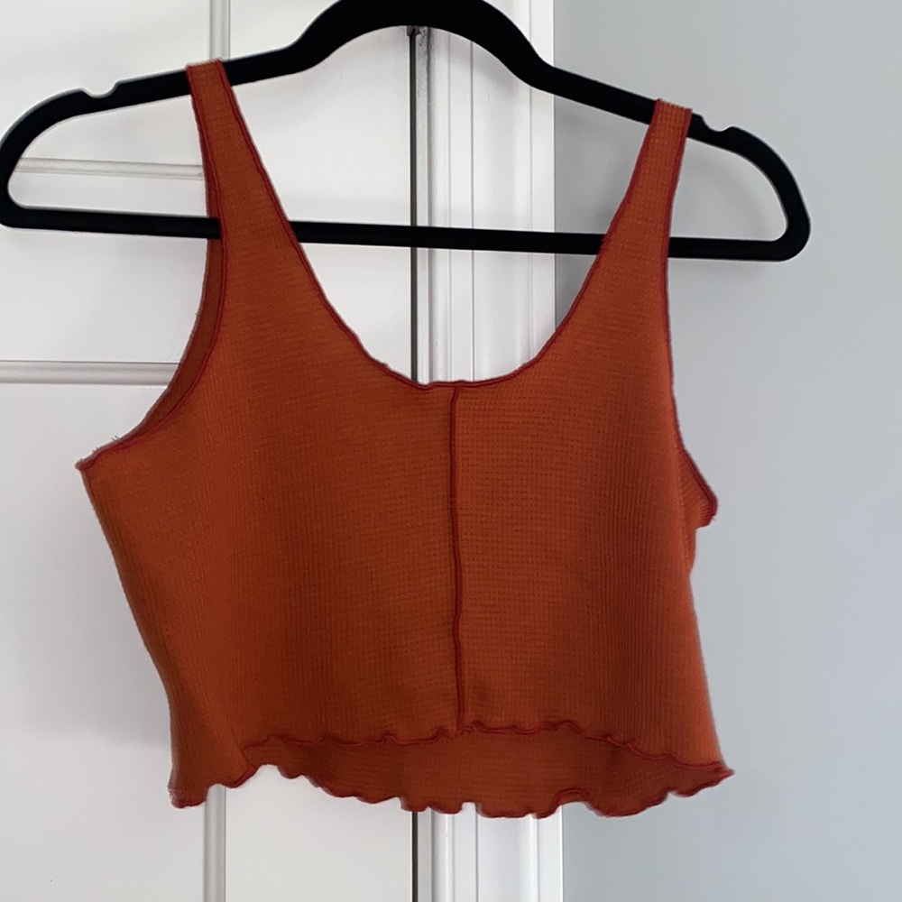 Orange waffle tank
